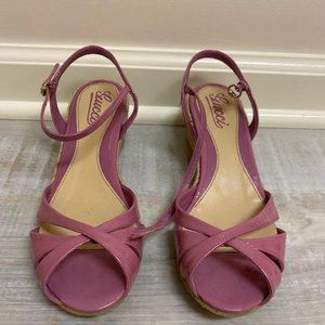 Pink Gucci Platform Wedges (Size 9)